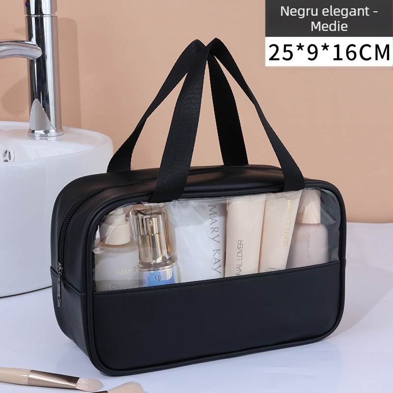 Geantă de toaletă din PVC, patchwork, impermeabilă, stil coreean, pentru călătorii