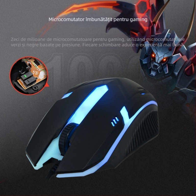 Mouse optic USB cablu X7, 1600dpi, corp metalic, 3/4/6 butoane