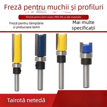 Cap de freză pentru finisaj lemn cu rulmenți, ax de 6.35 mm, freză dreaptă/copiere pentru frezare