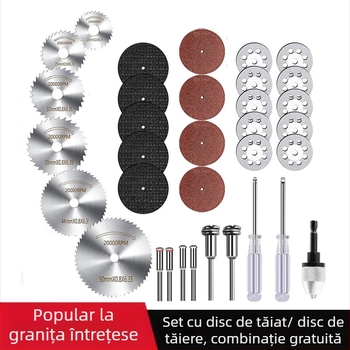 Set de discuri de tăiere WELIBA — Discuri diamantate și din rășină cu oțel de înaltă viteză pentru lemn, metal și jad; Viteza maximă de tăiere 20000