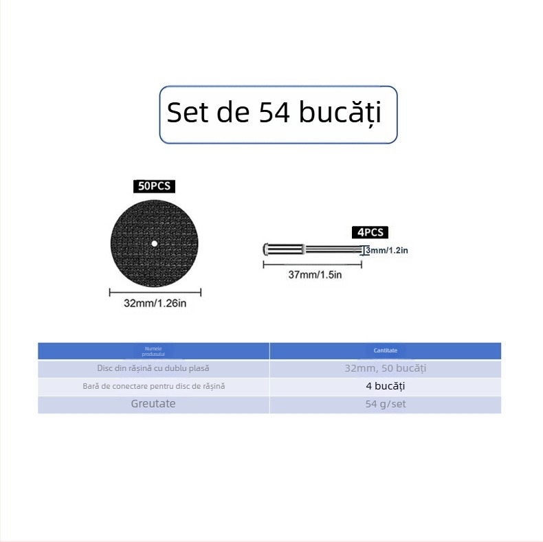 Set de discuri de tăiere WELIBA — Discuri diamantate și din rășină cu oțel de înaltă viteză pentru lemn, metal și jad; Viteza maximă de tăiere 20000
