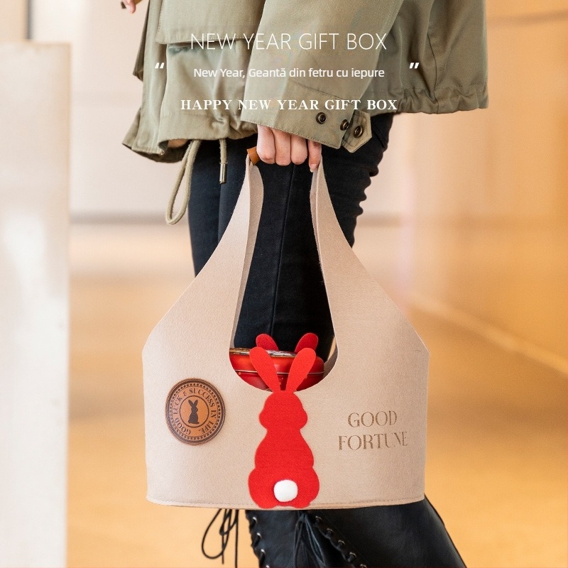 Geantă de cadouri cu coadă de iepure pentru fursecuri – ambalaj alimentar festiv