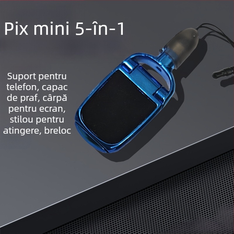 Stand 5 în 1 pentru telefon și tabletă cu stylus capacitiv și carcasă din plastic