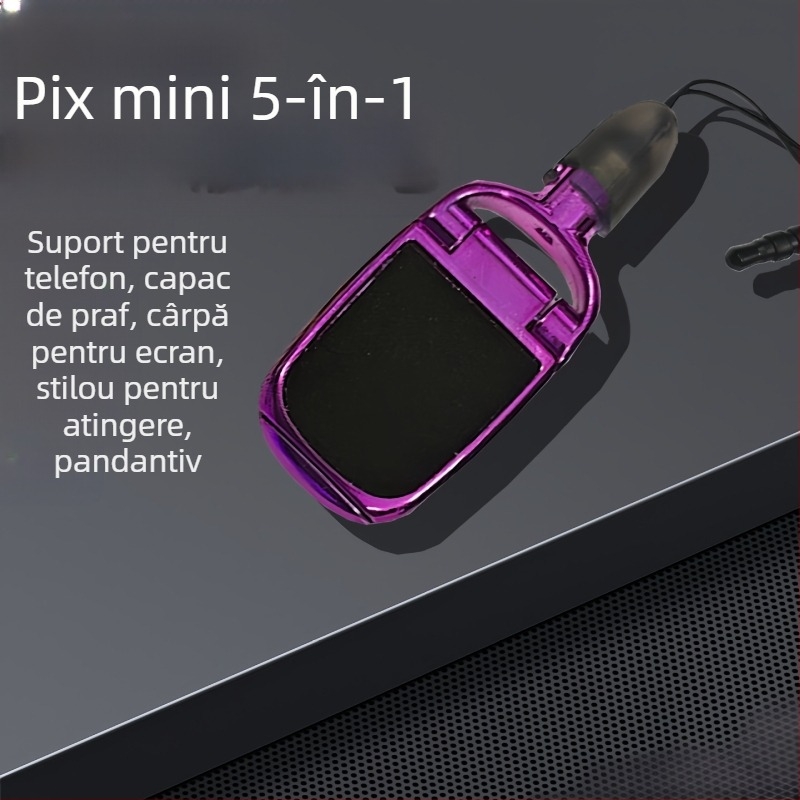 Stand 5 în 1 pentru telefon și tabletă cu stylus capacitiv și carcasă din plastic