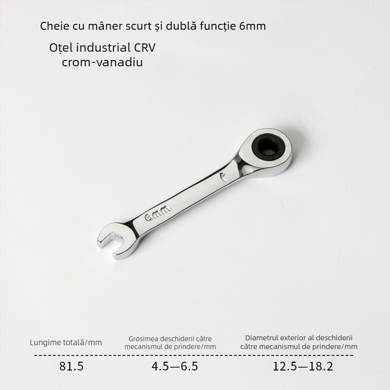 Cheie clichet cu dublă utilizare, design compact, oțel crom-vanadiu