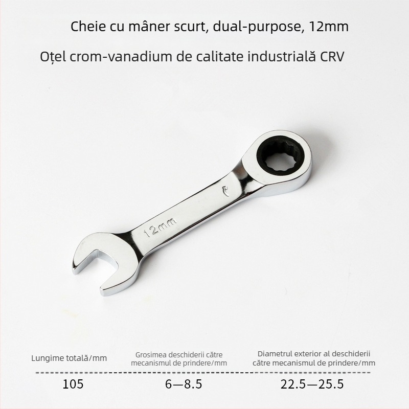 Cheie clichet cu dublă utilizare, design compact, oțel crom-vanadiu