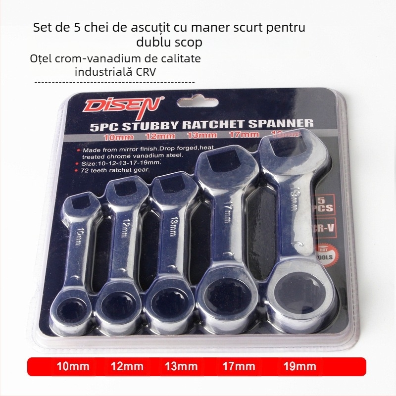 Cheie clichet cu dublă utilizare, design compact, oțel crom-vanadiu