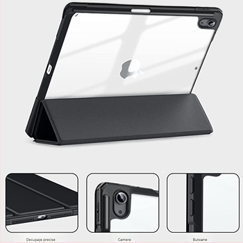 Husă de protecție pentru iPad Pro 2024 cu slot pentru stilou, piele sintetică, design tip flip, protecție anti-șoc, compatibilă cu iPad Pro 2024
