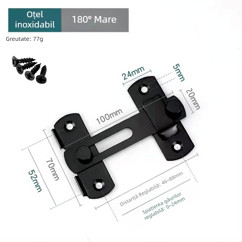 Zăvor din oțel inoxidabil pentru ușă, încuietoare tip H, accesorii ușă, finisaj vopsire cu spray, marca Meishijia