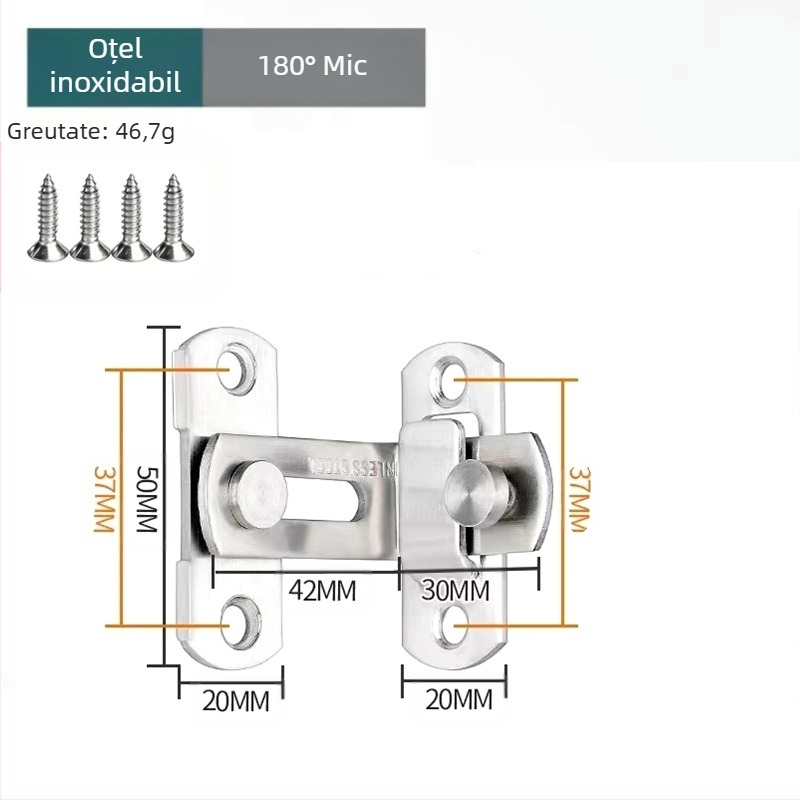 Zăvor din oțel inoxidabil pentru ușă, încuietoare tip H, accesorii ușă, finisaj vopsire cu spray, marca Meishijia