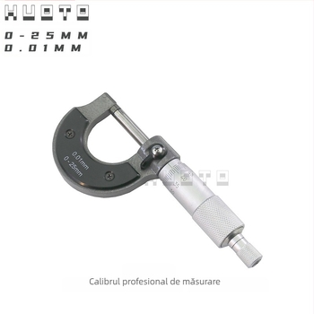 Micrometru cu filet HUOTO, intervală 0-100 mm, măsurare diametru exterior, diametru mijlociu al filetului, accesorii pentru măsurarea grosimii