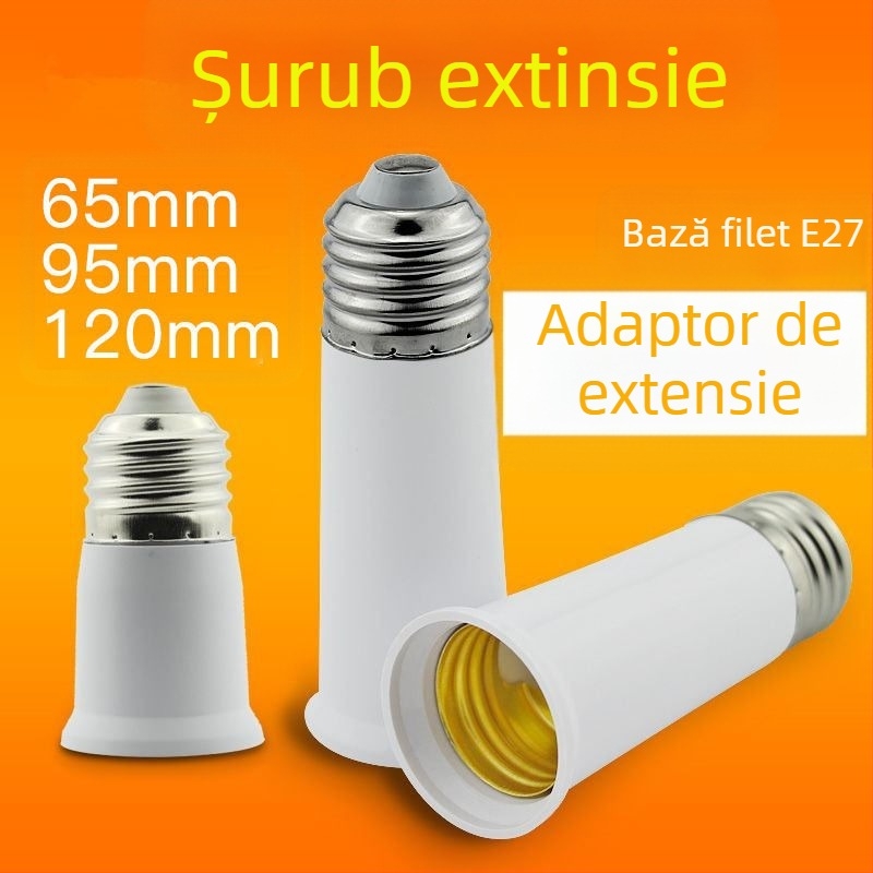 Suport ceramic cu filet E27 pentru bec, corp și abajur din PVC, IP20, model QPD-008, alimentare la priză