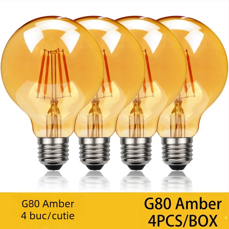 Lampă LED Edison cu filament, bază E27, model ST64, 360 lm, CRI 90+, durată de viață 20000 h