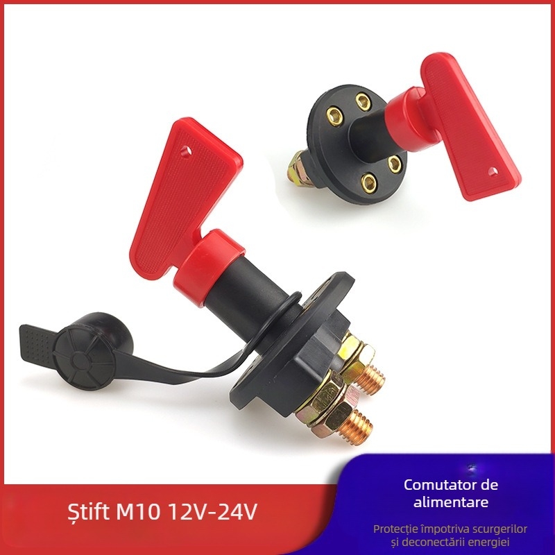 HH întrerupător principal de alimentare auto 12V-24V, tip buton anti-scurgere, cu coloană dublă