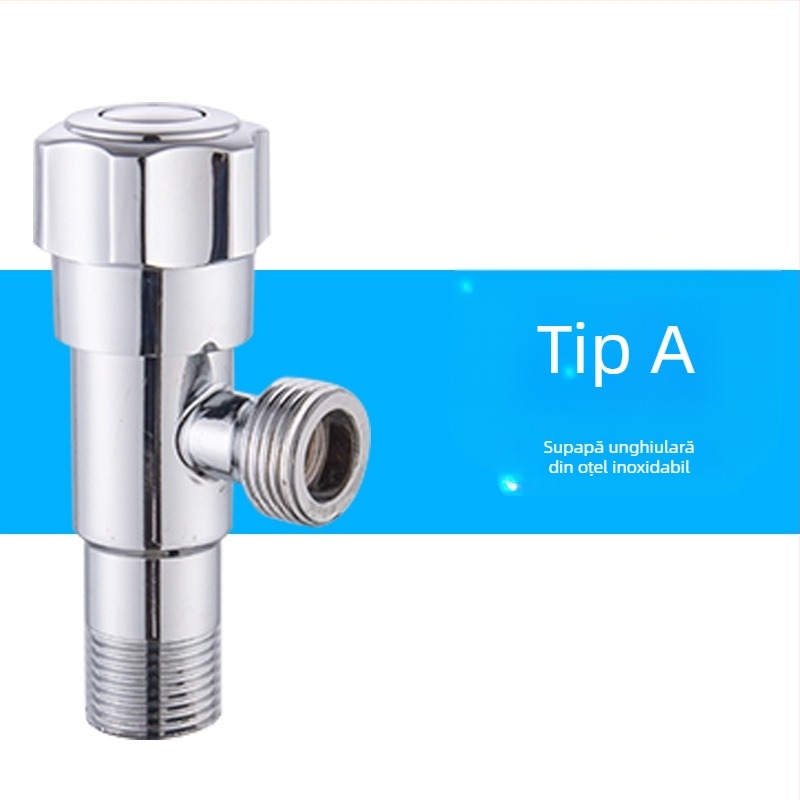 Robinet unghiular din alamă, montaj în perete, model 8289, presiune de lucru 1,6 MPa, diametru interior 14 mm