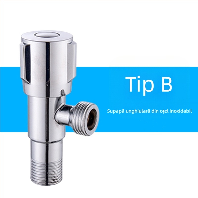 Robinet unghiular din alamă, montaj în perete, model 8289, presiune de lucru 1,6 MPa, diametru interior 14 mm