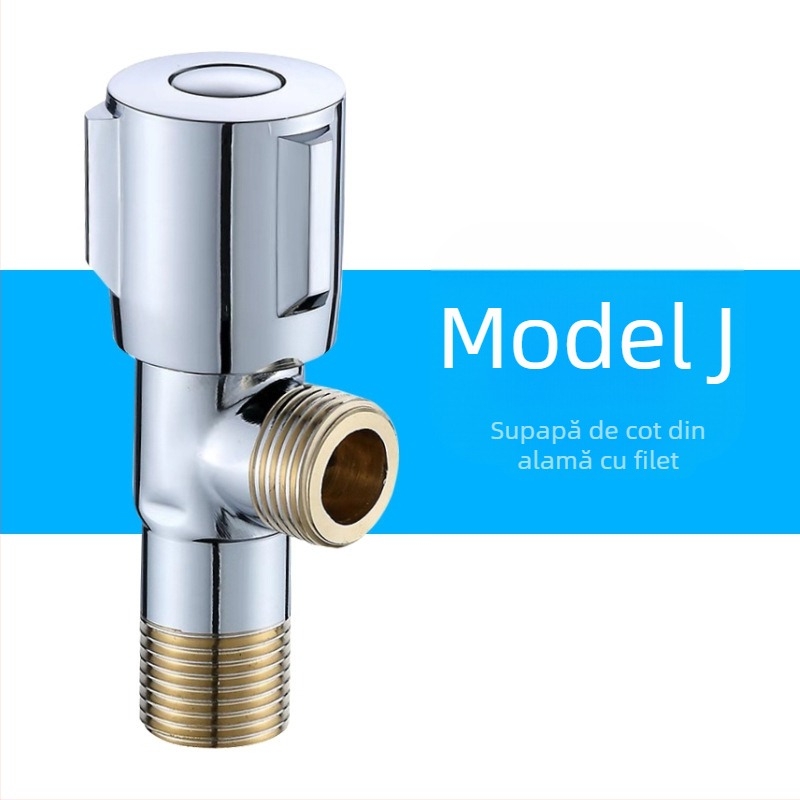 Robinet unghiular din alamă, montaj în perete, model 8289, presiune de lucru 1,6 MPa, diametru interior 14 mm