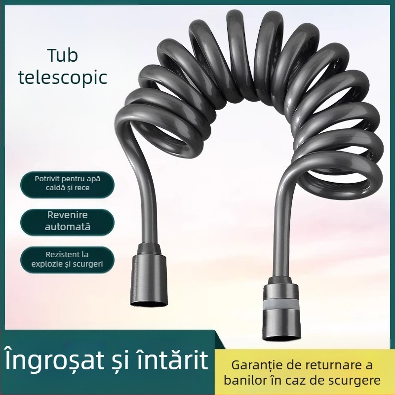 Furtun de duș cu PU înaltă presiune, tub telescopic, construcție cu cupru+PU, filetare, model 4, presiune nominală normală