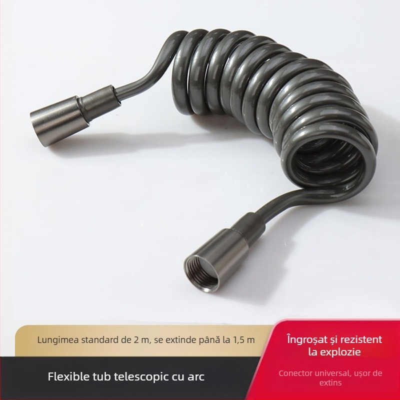 Furtun de duș cu PU înaltă presiune, tub telescopic, construcție cu cupru+PU, filetare, model 4, presiune nominală normală