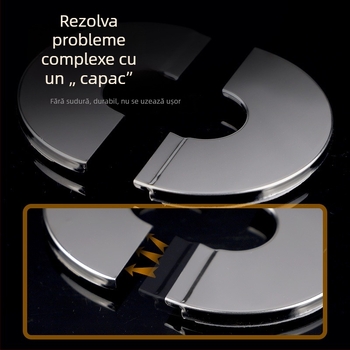 Capac decorativ rotund din oțel inoxidabil pentru conducta de evacuare a boilerului – dopuri divizibile pentru orificiul din perete, grosime perete 0,3 mm, grad 1