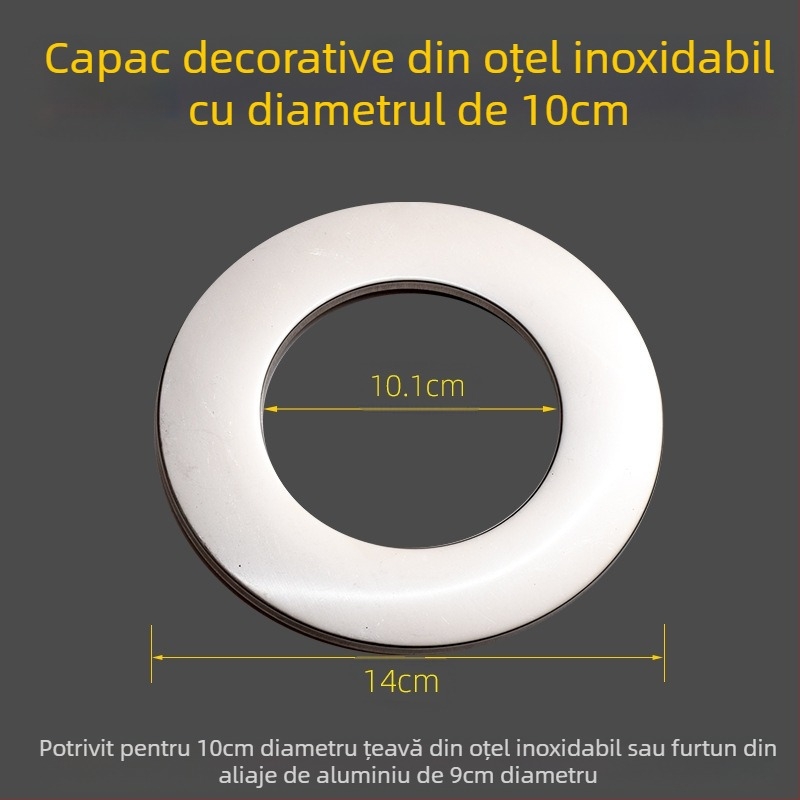 Capac decorativ rotund din oțel inoxidabil pentru conducta de evacuare a boilerului – dopuri divizibile pentru orificiul din perete, grosime perete 0,3 mm, grad 1