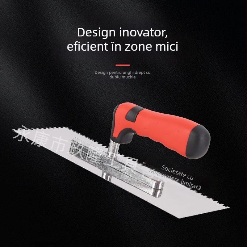 Mistrie din oțel inoxidabil, fără cuie, cu lamă zimțată pentru zidărie și tencuială (Jiulong Tools; Model: Cuțit zimțat)