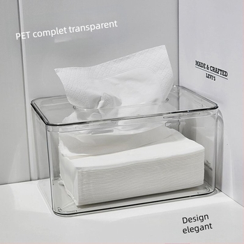 Cutie pentru șervețele de birou, stil nordic, transparentă, din plastic, multifuncțională