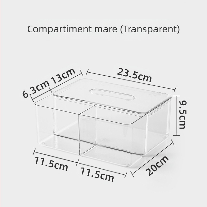 Cutie pentru șervețele de birou, stil nordic, transparentă, din plastic, multifuncțională