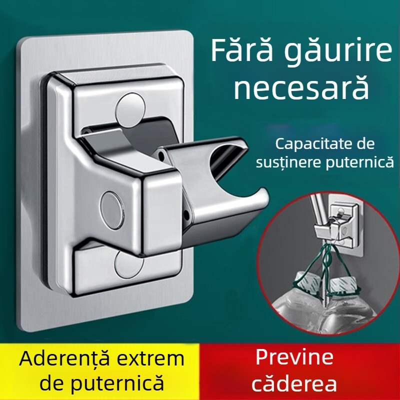 Suport pentru cap de duș, montaj pe perete reglabil, fără găuri, ABS