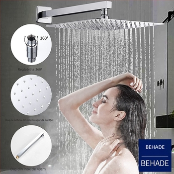 Sistem de duș încastrat, corp din cupru, funcție ploaie, formă pătrată, model 079 US Gauge