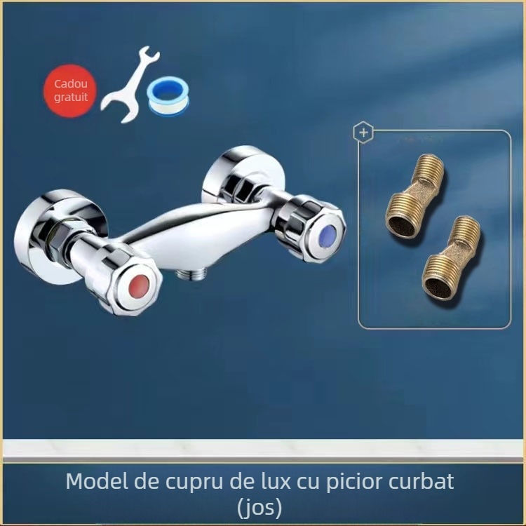 Robinet de duș încastrat în perete – cupru, deschidere inductivă, montaj în perete, certificat CE.