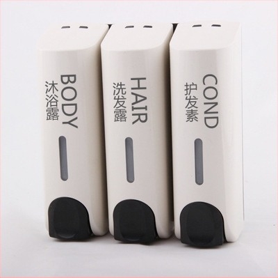 Dispenser de săpun și cutie pentru baie/șampon – ABS, 500 g, Turnare prin injecție, Stil modern minimalist, Acționare prin apăsare manuală