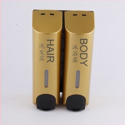 Dispenser de săpun și cutie pentru baie/șampon – ABS, 500 g, Turnare prin injecție, Stil modern minimalist, Acționare prin apăsare manuală