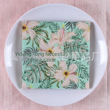 Șervețel cu imprimeu pădure tropicală în stil scandinav, 3 straturi, din pulpă virgină de lemn, 20 bucăți, 70 g, posibilitate imprimare logo