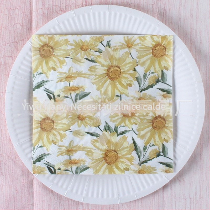 Șervețel cu imprimeu pădure tropicală în stil scandinav, 3 straturi, din pulpă virgină de lemn, 20 bucăți, 70 g, posibilitate imprimare logo