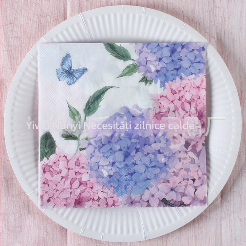 Șervețel cu imprimeu pădure tropicală în stil scandinav, 3 straturi, din pulpă virgină de lemn, 20 bucăți, 70 g, posibilitate imprimare logo