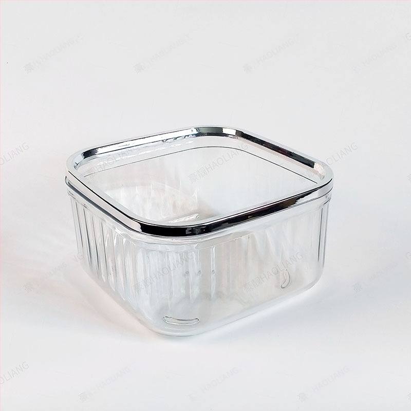 Coș de gunoi de birou din plastic, cu capac apăsat, pătrat, sub 4 L, uz casnic