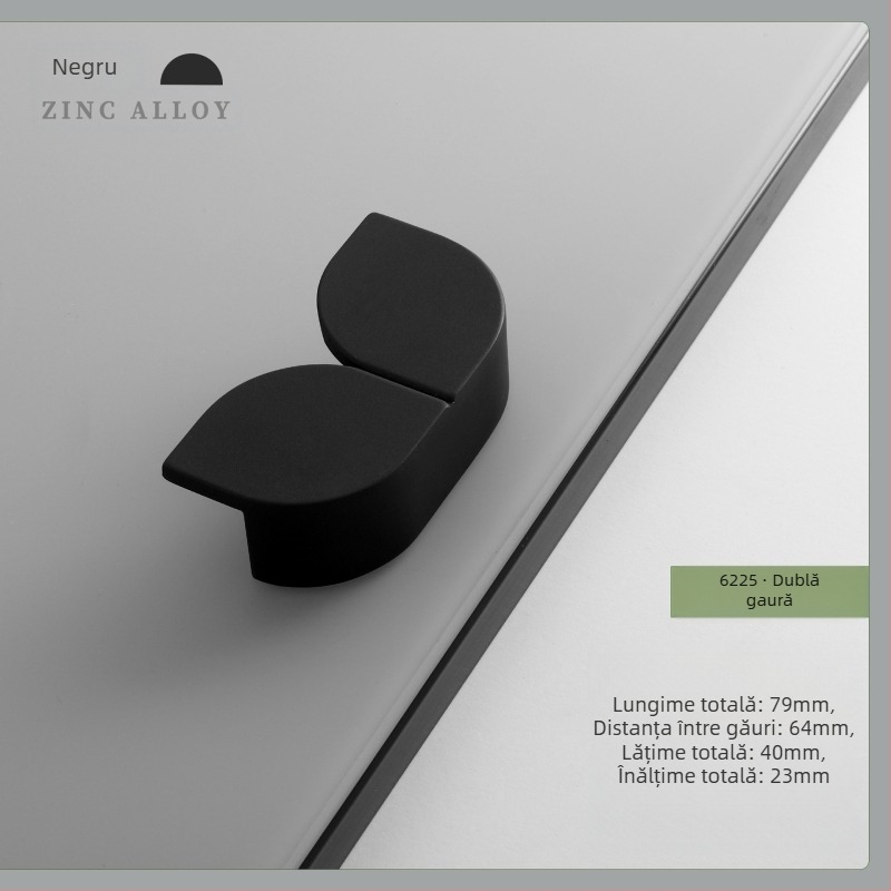 Set de mânere pentru dulapuri — aliaj de zinc, electroplacare, stil modern minimalist, model 6223-6225