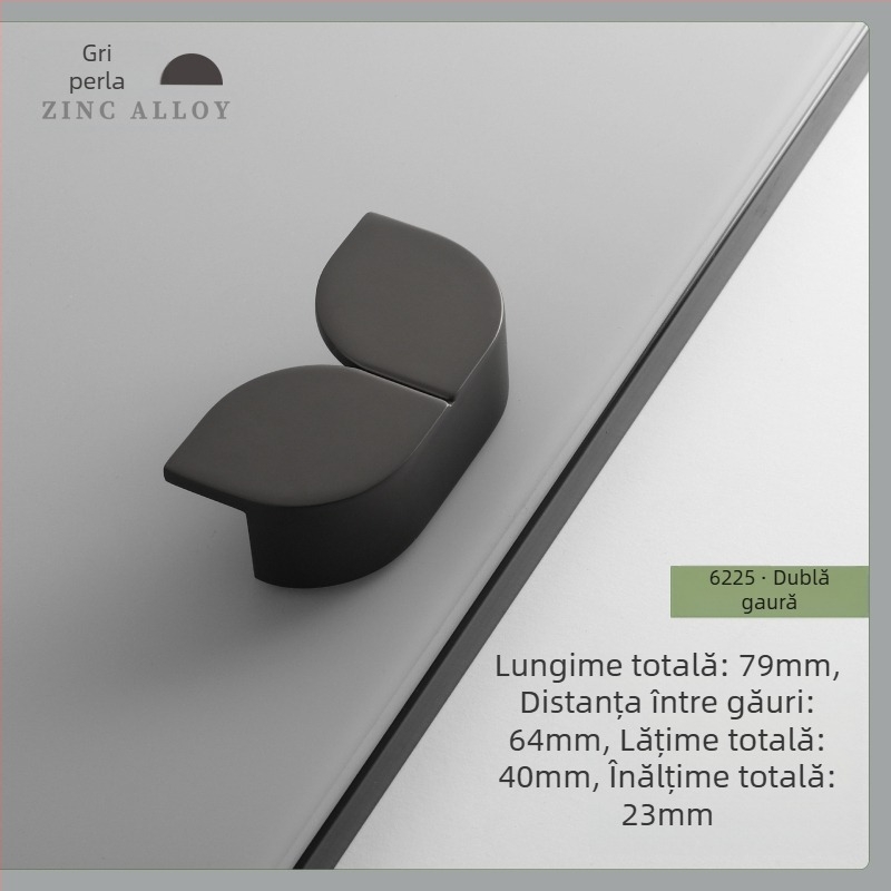Set de mânere pentru dulapuri — aliaj de zinc, electroplacare, stil modern minimalist, model 6223-6225