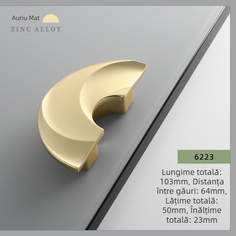 Set de mânere pentru dulapuri — aliaj de zinc, electroplacare, stil modern minimalist, model 6223-6225