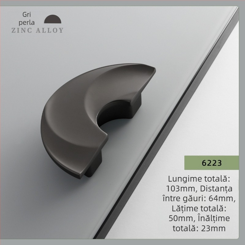 Set de mânere pentru dulapuri — aliaj de zinc, electroplacare, stil modern minimalist, model 6223-6225