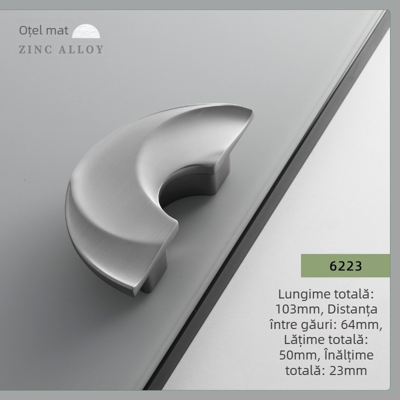 Set de mânere pentru dulapuri — aliaj de zinc, electroplacare, stil modern minimalist, model 6223-6225
