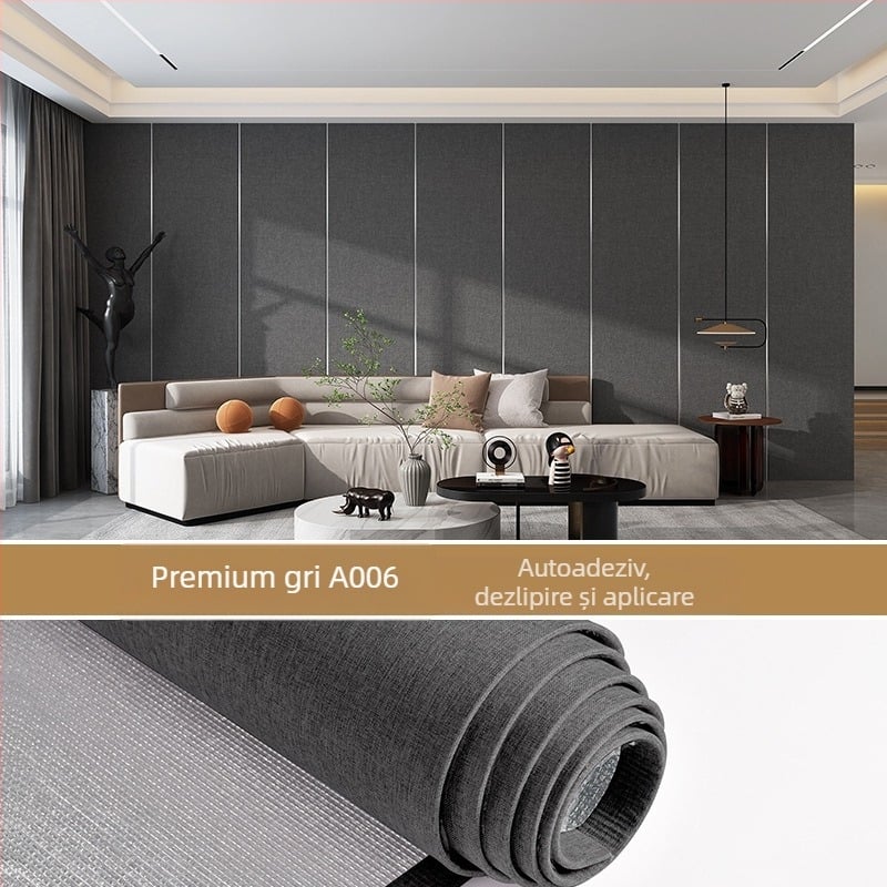 Țesătură de perete din in, strat multiplu, suprafață reliefată, rezistentă la umiditate, decor pentru dormitor și fundal TV, stil modern minimalist