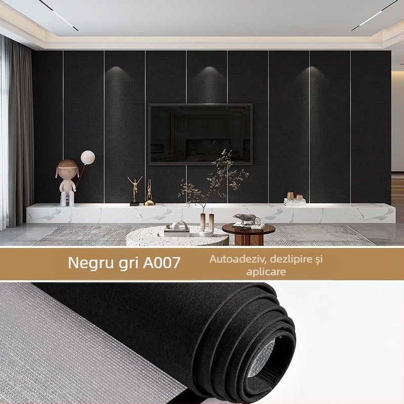 Țesătură de perete din in, strat multiplu, suprafață reliefată, rezistentă la umiditate, decor pentru dormitor și fundal TV, stil modern minimalist