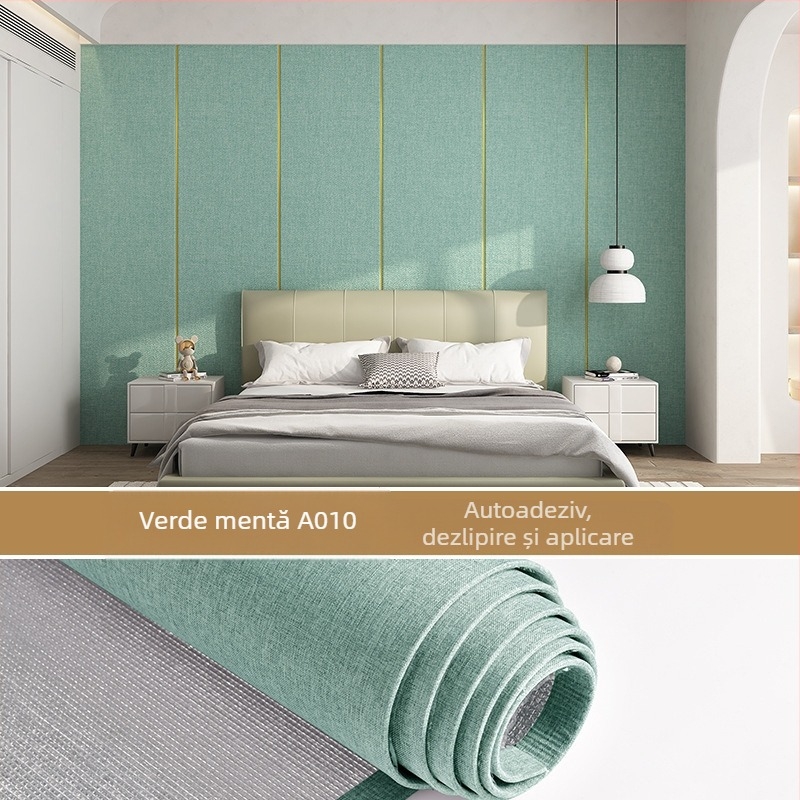 Țesătură de perete din in, strat multiplu, suprafață reliefată, rezistentă la umiditate, decor pentru dormitor și fundal TV, stil modern minimalist