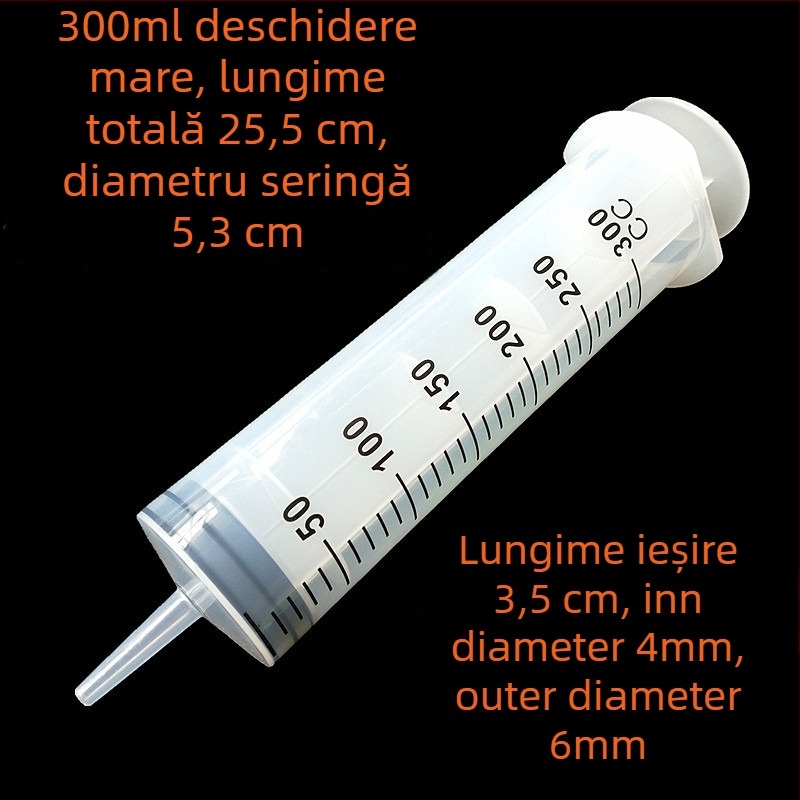 Siringă pentru clismă din plastic, cu scară gradată, destinată adulților, ambalaj sigilat individual