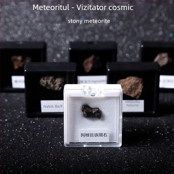 Pandant Campo din meteorit olivin, meteorit de fier, formă geometrică, specimen cadou