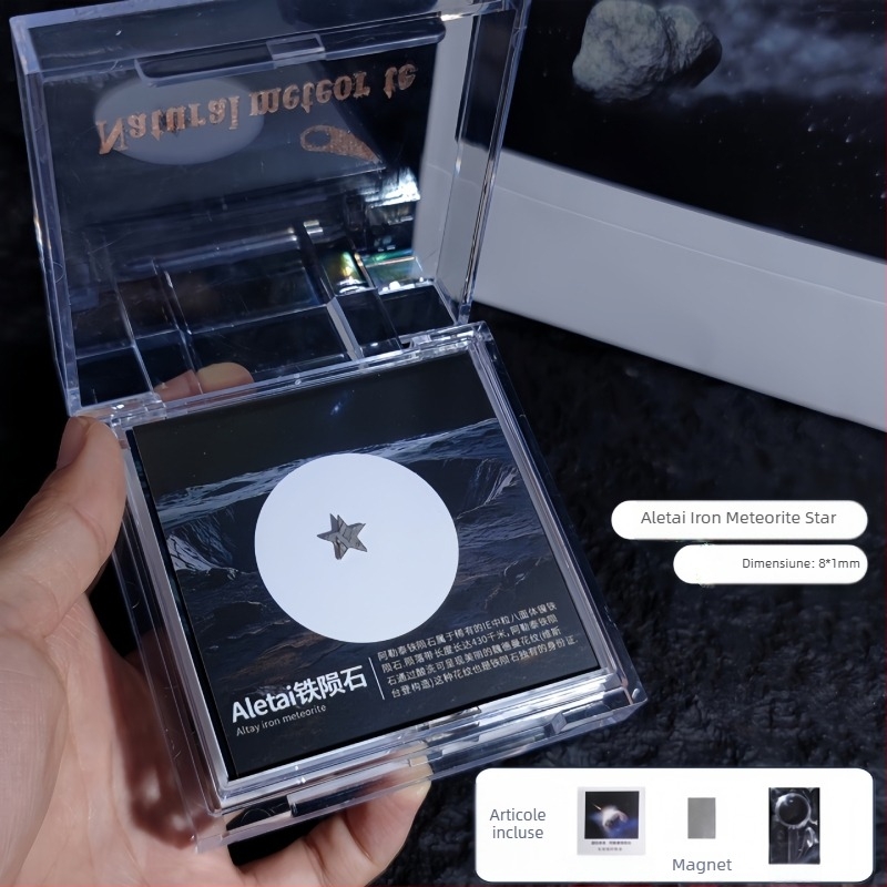 Pandant Campo din meteorit olivin, meteorit de fier, formă geometrică, specimen cadou