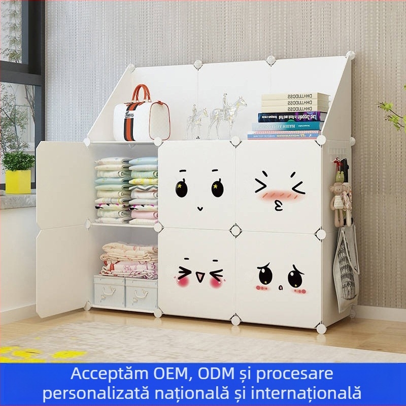 Dulap plastic asamblabil Haishang — montaj facil, 2–12 uși, spațiu pentru haine, raft de depozitare, compartiment complet