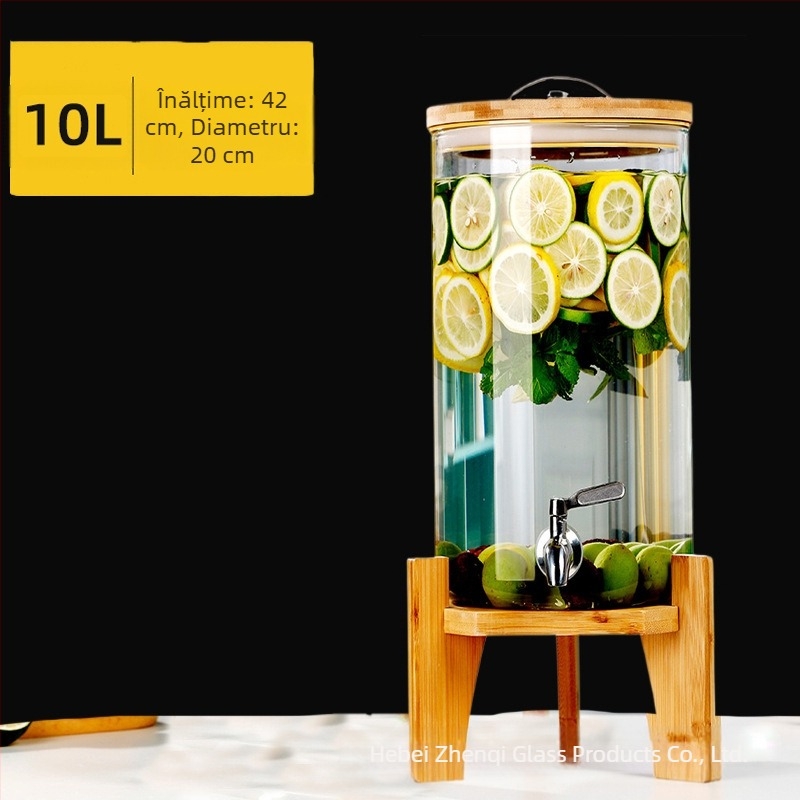 Zhenqi butoi de vin din sticlă cu robinet – premium, stil modern-simplu, potrivit pentru vin, sucuri și ceai de fructe